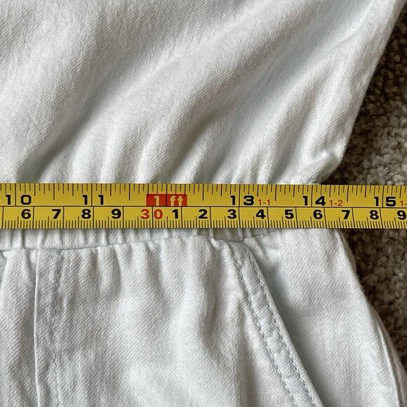 Pact 100% Organic Cotton Romper XS Button Front Utility Shorts Light Wash - Picture 12 of 14